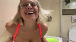 Angel Wicky pisses & masturbates in the bathroom OTS127 small screenshot
