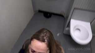 Horny anal slut Alice Hatter assfucked in public toilet OTS142 small screenshot