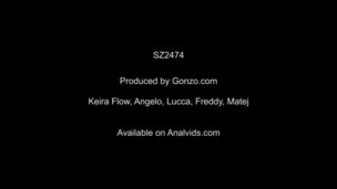 Keira Flow first time to Gonzo with rough 4on1 Double Penetration SZ2474 small screenshot