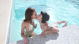 Polly petrova and Candy Crush get fucked deep in the ass after fucking each other in the pool and drinking pee small screenshot