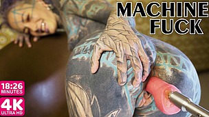 tattooed TEEN testing FUCK MACHINE with her ANAL - gapes, orgasm, anal (goth, punk, alt porn) ZF059 small screenshot