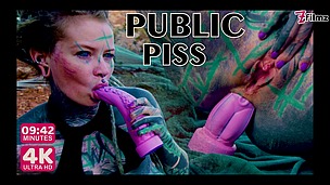 TATTOO teen PUBLIC ANAL masturbation and PISS - toy, pee, alternative, ATM, gape (goth, punk, alt porn) ZF065 small screenshot