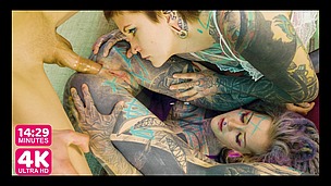 2 heavy tattoo girls get ass fucked by a big dick small screenshot