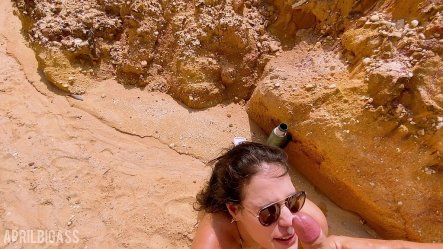 Swallowing Pee on the Public Beach and Face Fucked!! In the End She Cums on My Face,cum Eat!!! small screenshot