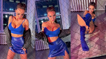 Night Monika Fox In Blue Near the Net small screenshot