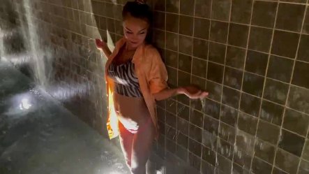 Monika Fox Is Walking Near the Water Wall! small screenshot