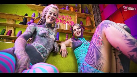 2 Tattoo Lesbians Anal Play With Big Toys In There Assholes - Atm, Gapes, Real Orgasm small screenshot