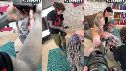A Second Camera Secrets Tattooed Body Girl Teased In Photoshoot Before Tatttooed Man Wild Anal Ride Ass to Mouth Feast small screenshot