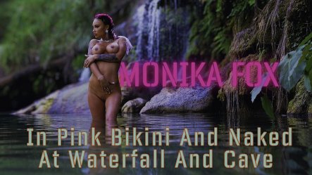 Monika Fox In Pink Bikini and Naked At Waterfall and Cave small screenshot